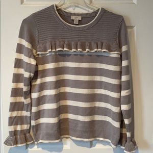 Ruffle Striped Sweater